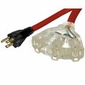 American Imaginations 590.55 in. Red Plastic Lighted Triple Outlet Cable AI-37216